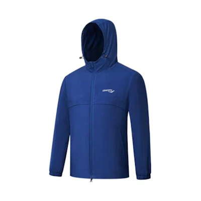 Saucony Navy Slim Fit Hoodie Jacket with Logo Print SC2239360-1