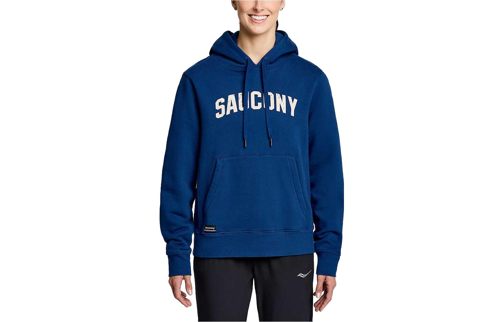 Saucony Oversized Letter Print Hoodie Unisex Blue SAU800047-IDA3