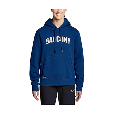 Saucony Oversized Letter Print Hoodie Unisex Blue SAU800047-IDA3