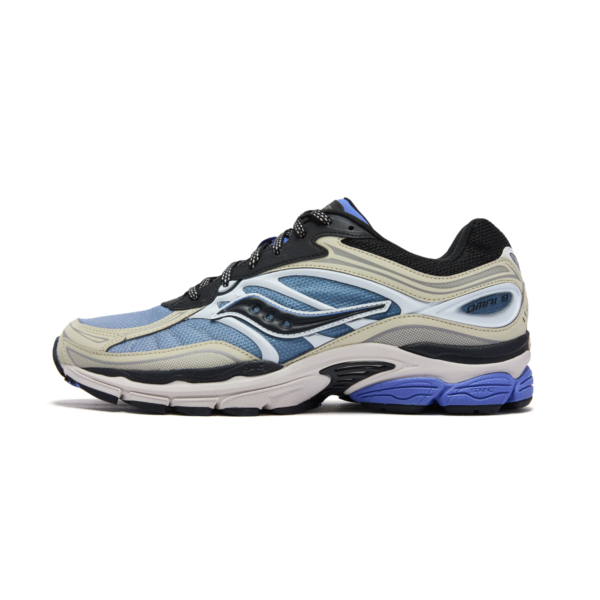 Saucony Pro Grid Omni 9 Fade Classic Breathable Running Shoes Grey Blue . S70933-1