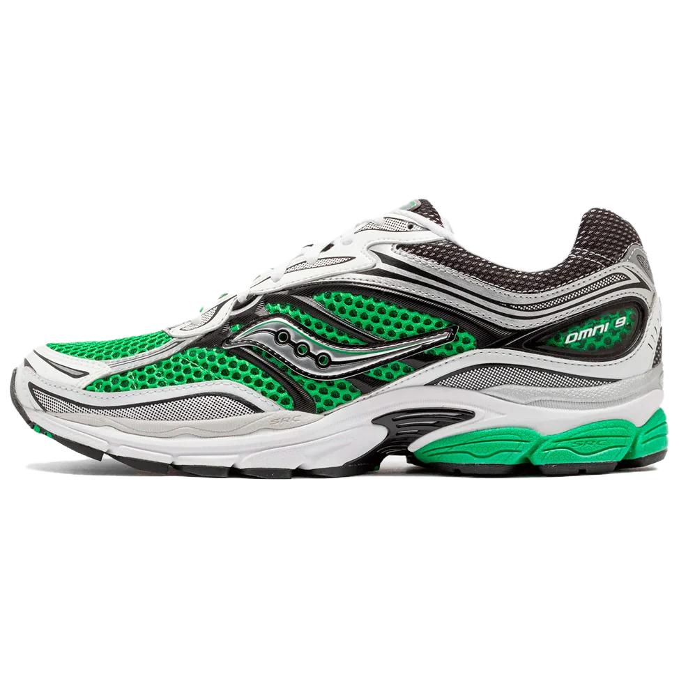 Saucony Pro Grid Omni 9 Green Silver Running Shoes - Comfortable & Durable. S70739-5