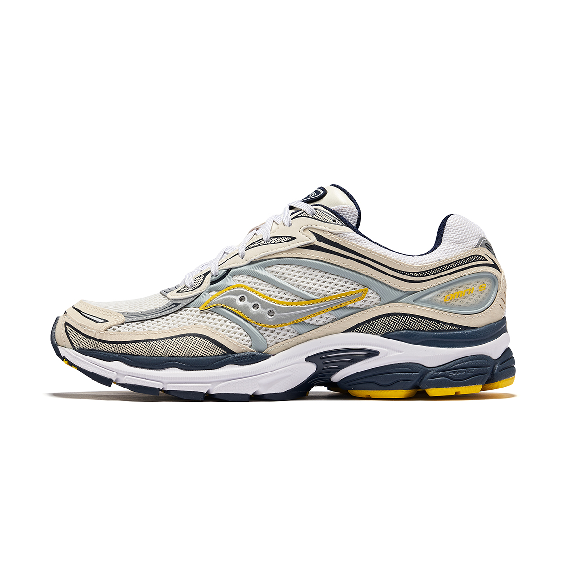 Saucony Pro Grid Omni 9 Retro Cushioning Stability Running Shoes White/Grey Men S70844-1