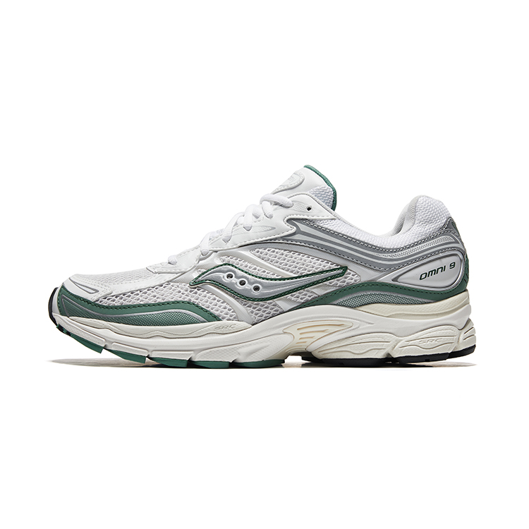 Saucony Pro Grid Omni 9 Retro Running Shoes White/Light Green Casual . S70832-1