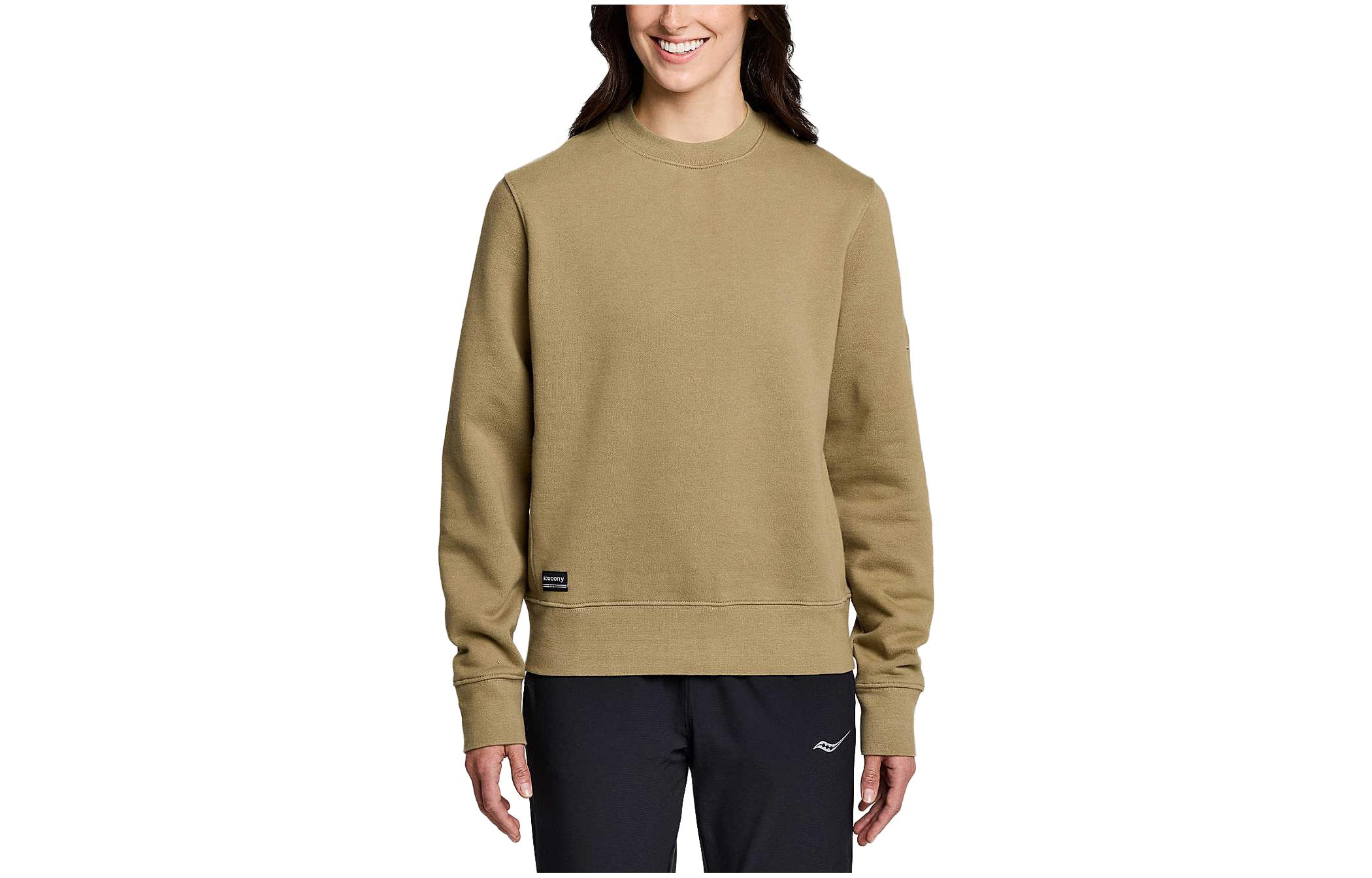 Saucony Recovery Crew Unisex Brown Pullover Sweatshirt Long Sleeve SAU800048-CFA3