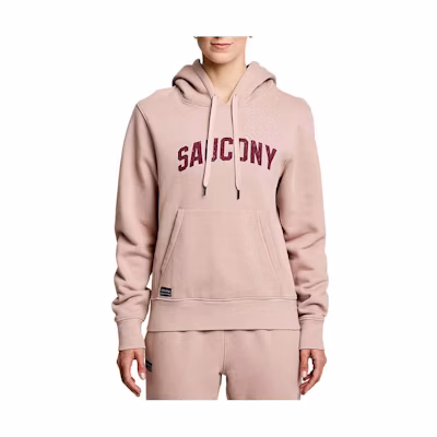 Saucony Recovery Hoodie Unisex Pink Pullover with Solid Logo Print SAU800047-SKA3