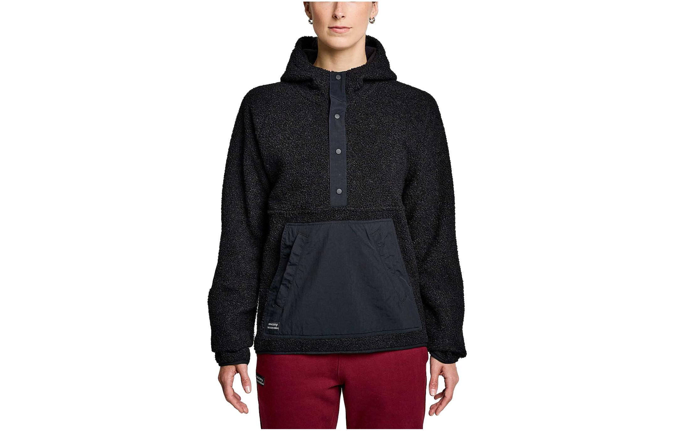 Saucony Recovery Sherpa Pullover Hoodie Unisex Black SAU800051-BK