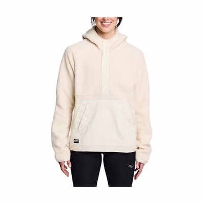 Saucony Recovery Sherpa Pullover Unisex Hoodie Long Sleeve - Linen Color SAU800051-LI