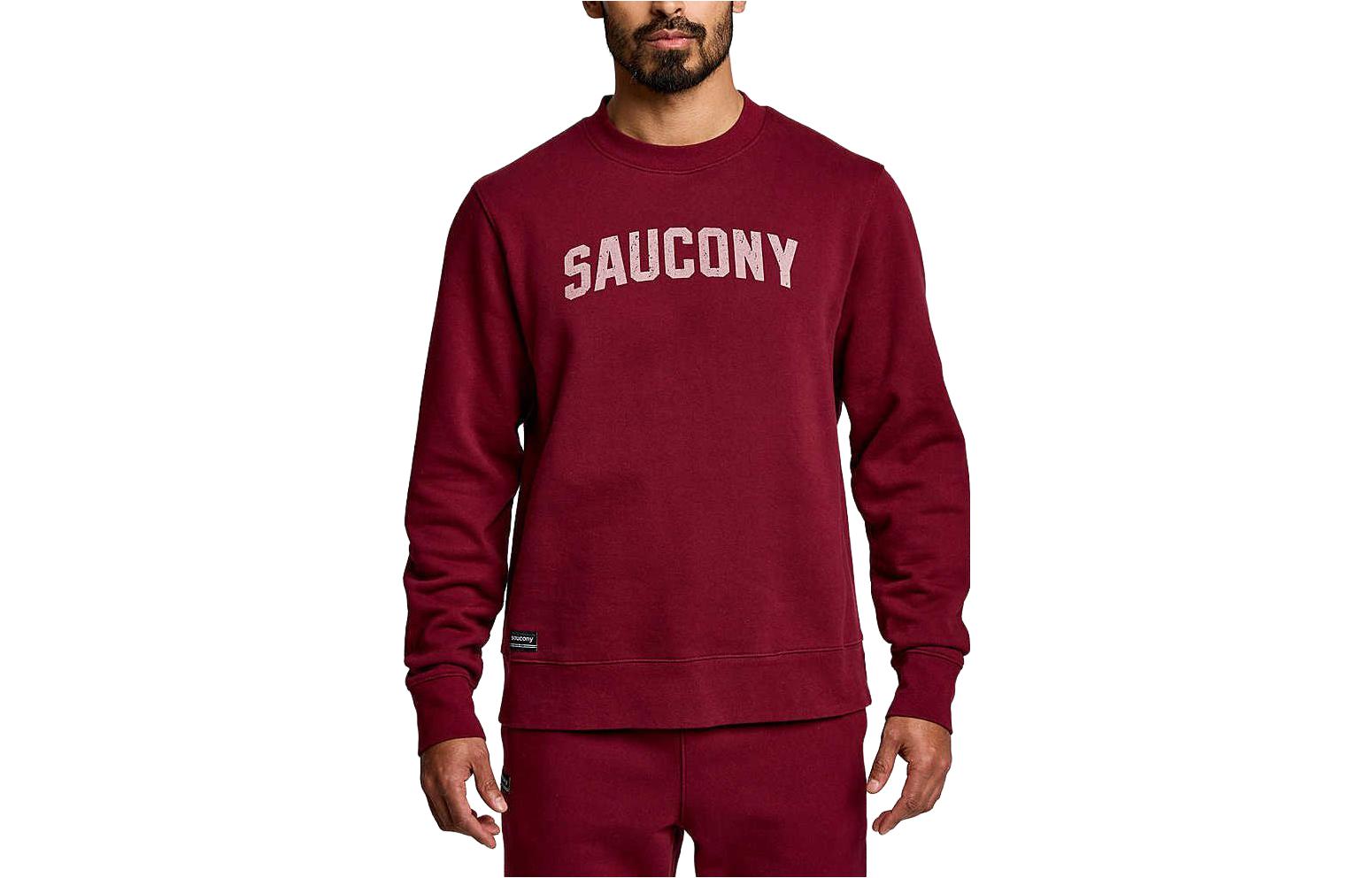Saucony Red Letter Print Crewneck Long Sleeve Sweatshirt Unisex SAU800048-SUA3