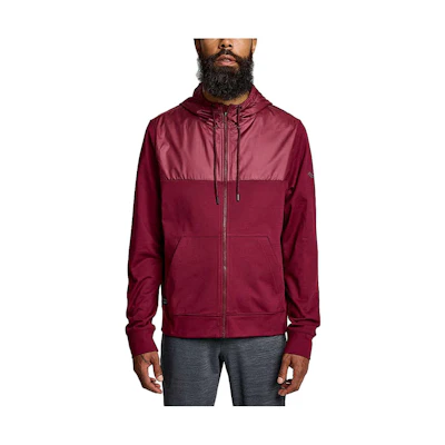 Saucony Red Loose Fit Hoodie with Letter Embroidery SAM800298-SUH