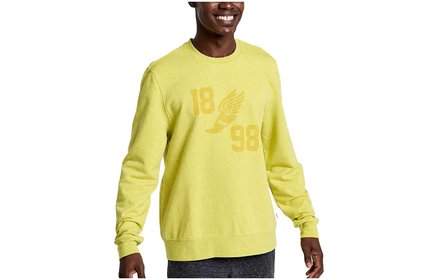 Saucony Rested Crewneck Yellow Graphic Long Sleeve Sweatshirt SAM800293-ARHS3