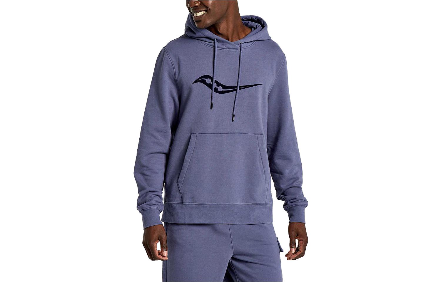 Saucony Rested Hoodie Purple Logo Print Pullover Long Sleeve Sweatshirt SAM800292-HZHS3