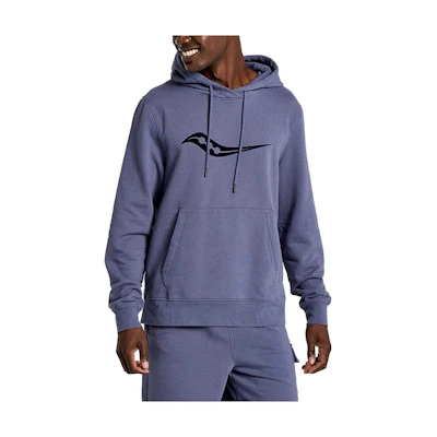 Saucony Rested Hoodie Purple Logo Print Pullover Long Sleeve Sweatshirt SAM800292-HZHS3
