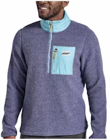Saucony Rested Sherpa 1/4 Zip Pullover Jacket Blue Mens SAM800321-SDH Saucony Rested Sherpa 1/4 Zip Pullover Jacket Blue Mens SAM800321-SDH
