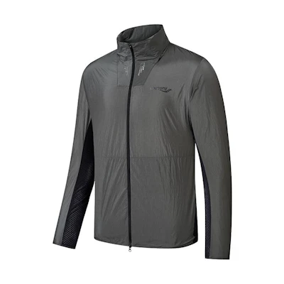 Saucony Retro Running Jacket UV50+ Breathable Silver Black Sportswear SC2249037C-MT04
