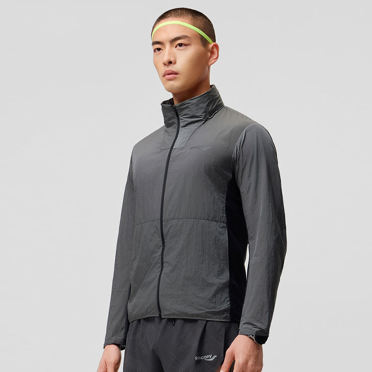 Details for 索康尼复古跑步夹克 UV50+ 透气 银黑色运动服 SC2249037C-MT04