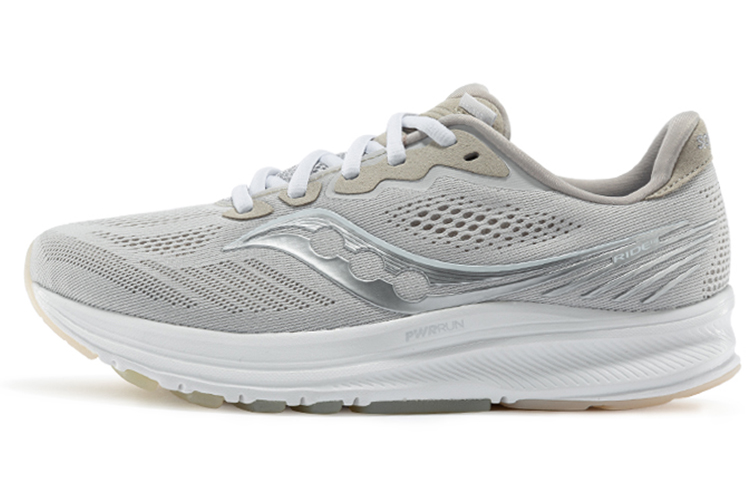 Saucony Ride 14 Running Shoes Khaki Gray Breathable Lightweight Trainers S20650-15 (M Width)