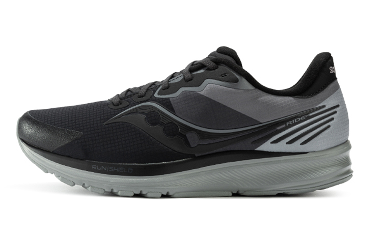 Saucony Ride 14 Runshield Running Shoes Black/Grey - Breathable, Cushioned. S20652-2 (M Width)
