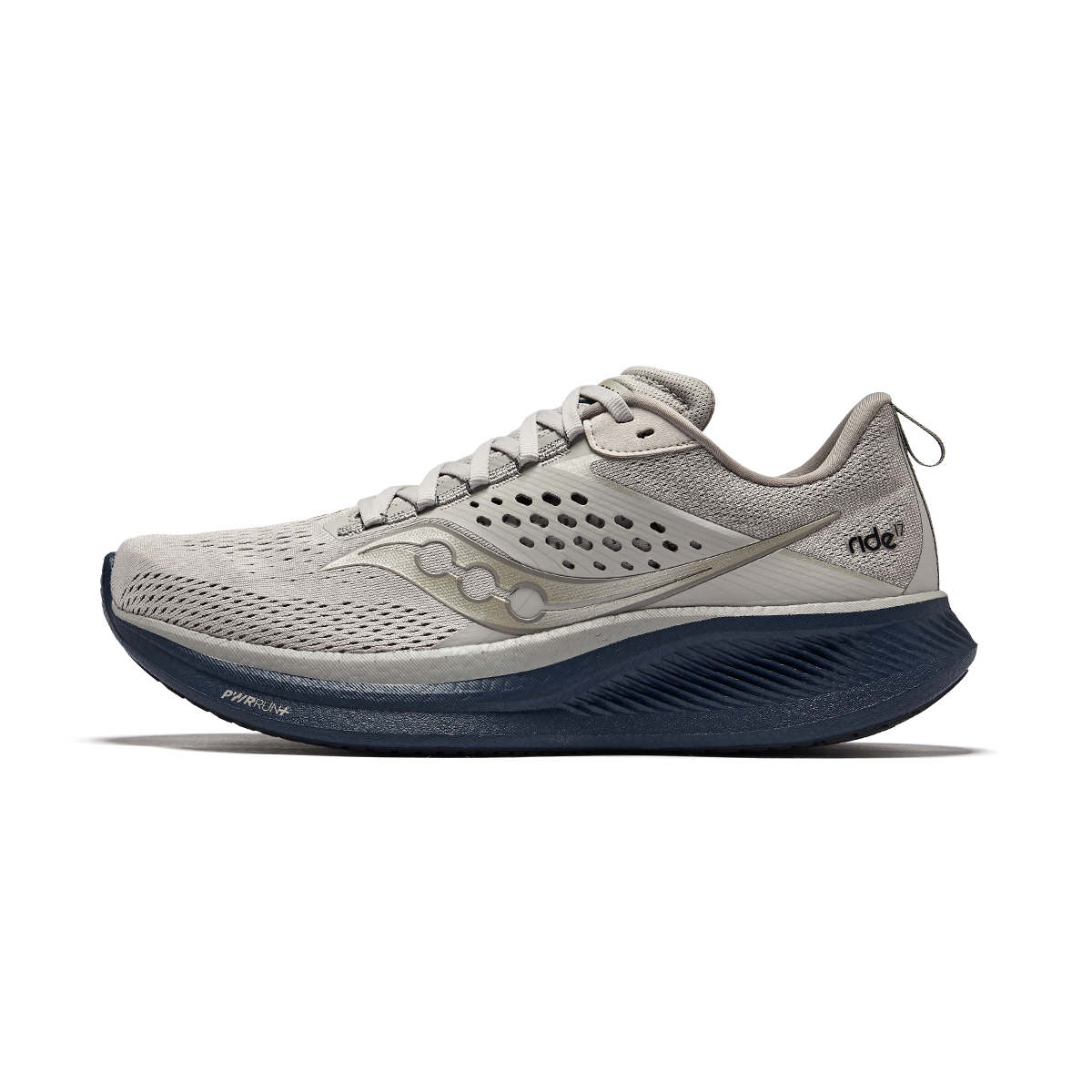 Saucony RIDE 17 PWRRUN+ Running Shoes Light Grey Low-Top for Daily Training S20924-242