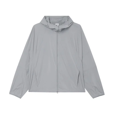 Saucony Running Training Unisex Zip-Up Jacket Light Mineral Gray SC1240101A-GR83