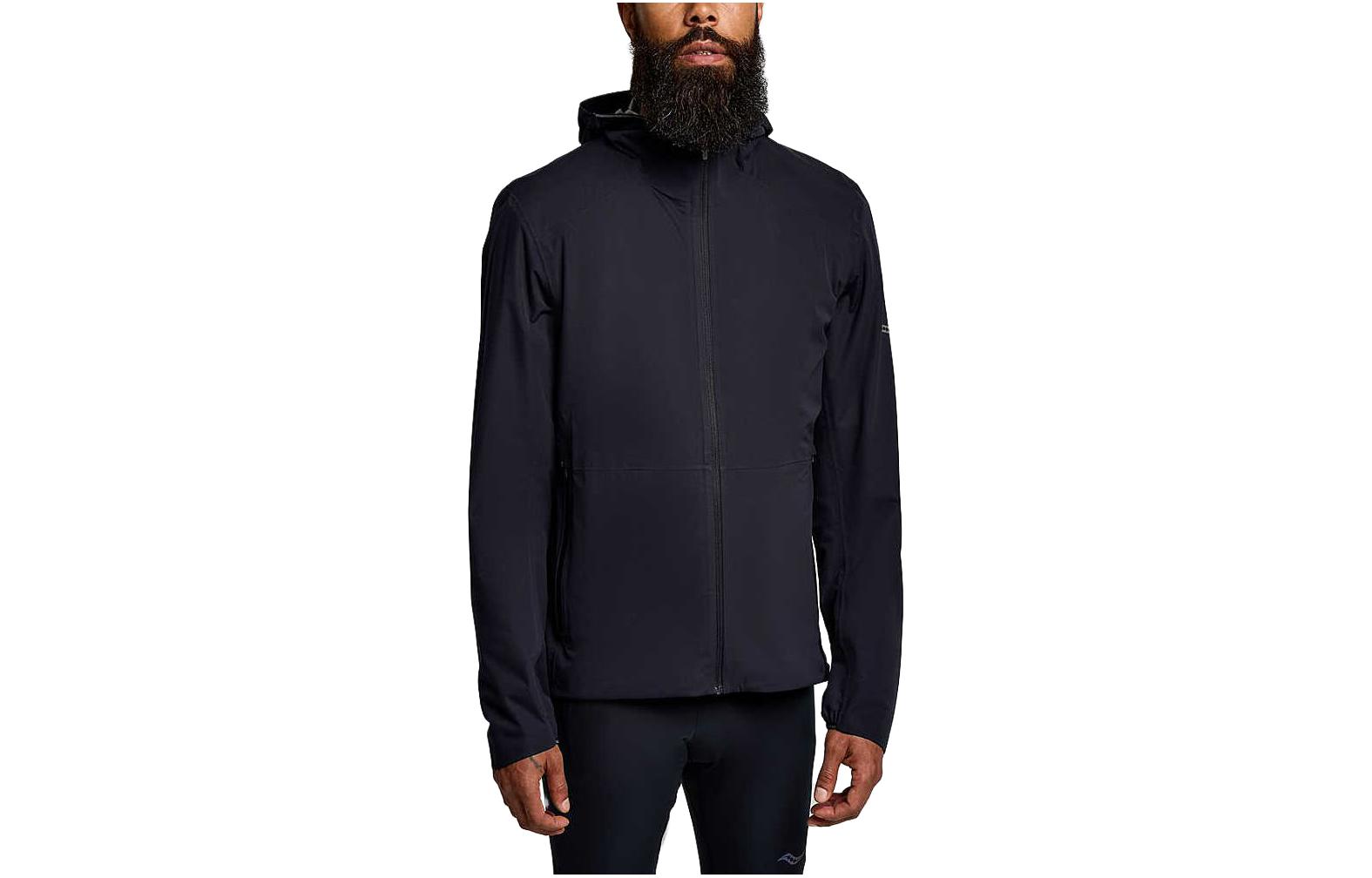 Saucony Runshield Solid Color Zip Hoodie Jacket SAM800360-BK