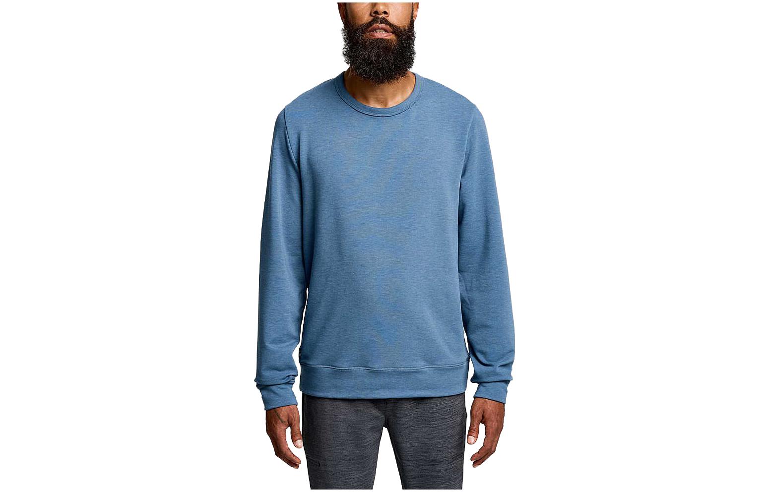 Saucony Solid Color Crewneck Pullover Long Sleeve Sweatshirt Blue SAM800354-MK