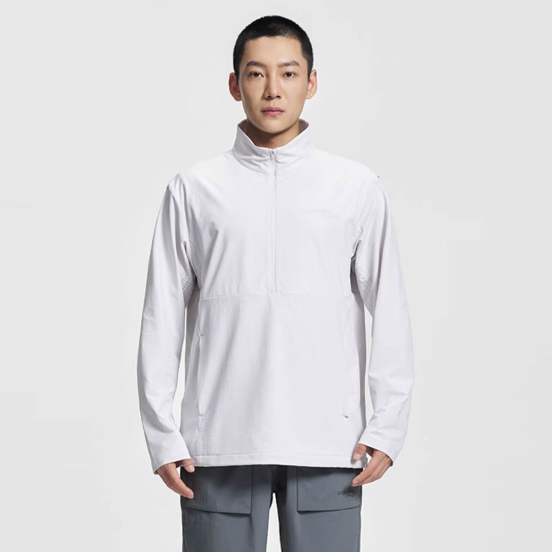 Shop 索康尼白灰色半拉链针织夹克外套 SC2230144A-GR04