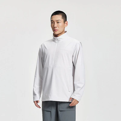 索康尼白灰色半拉链针织夹克外套 SC2230144A-GR04 Details for 索康尼白灰色半拉链针织夹克外套 SC2230144A-GR04