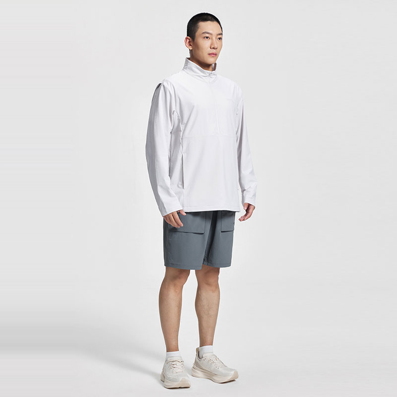 Sizing 索康尼白灰色半拉链针织夹克外套 SC2230144A-GR04