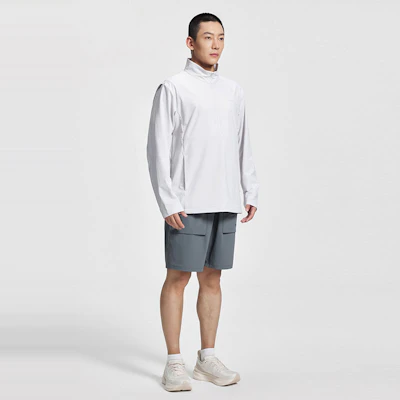 索康尼白灰色半拉链针织夹克外套 SC2230144A-GR04 Sizing 索康尼白灰色半拉链针织夹克外套 SC2230144A-GR04