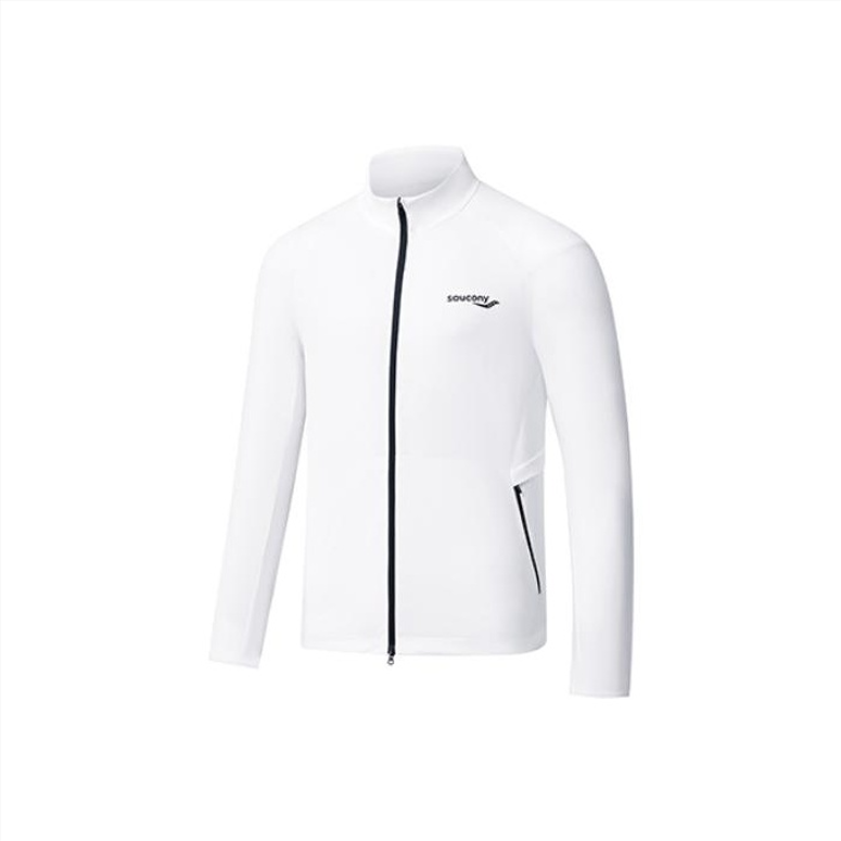 Saucony Solid Logo Stand Collar Zip Jacket White SC2239029-2