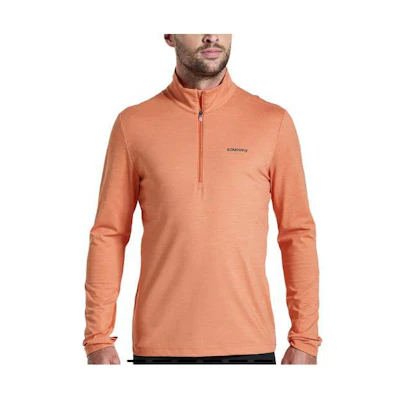 Saucony Solstice 1/4 Zip Embroidered Logo Pullover Sweatshirt Orange SAM800297-EMH