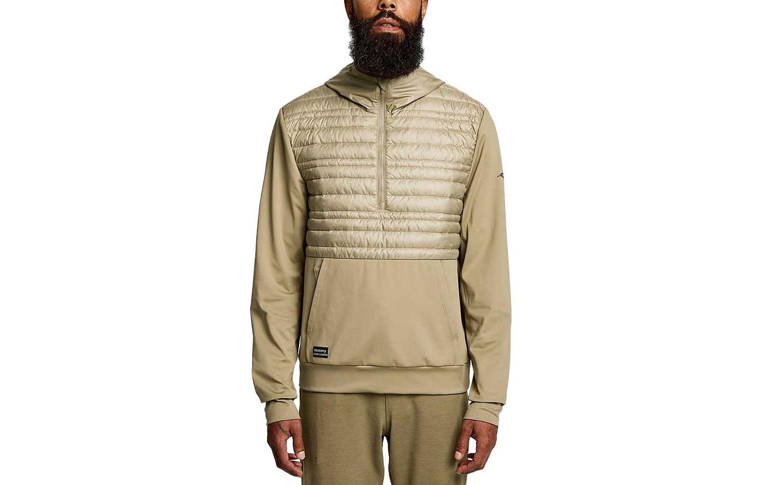 Saucony Solstice Oysterpuff Hoodie Brown Letter Patch Pullover Sweatshirt SAM800351-CF