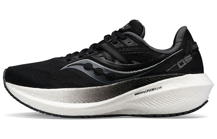 Saucony Triumph 20 Marathon Running Shoes Black/White - Comfortable & Durable S20759-10(M Wide)