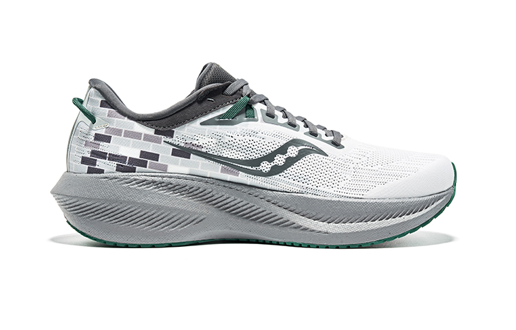 Lookbook Saucony Triumph 21 勝利 透氣舒適 耐磨減震 低幫 跑步鞋 男款 灰綠色