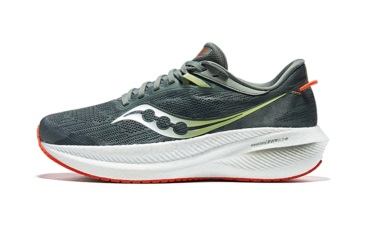 Saucony Triumph 21 Running Shoes Deep Green Comfortable Mesh Casual Trainers S20881-138