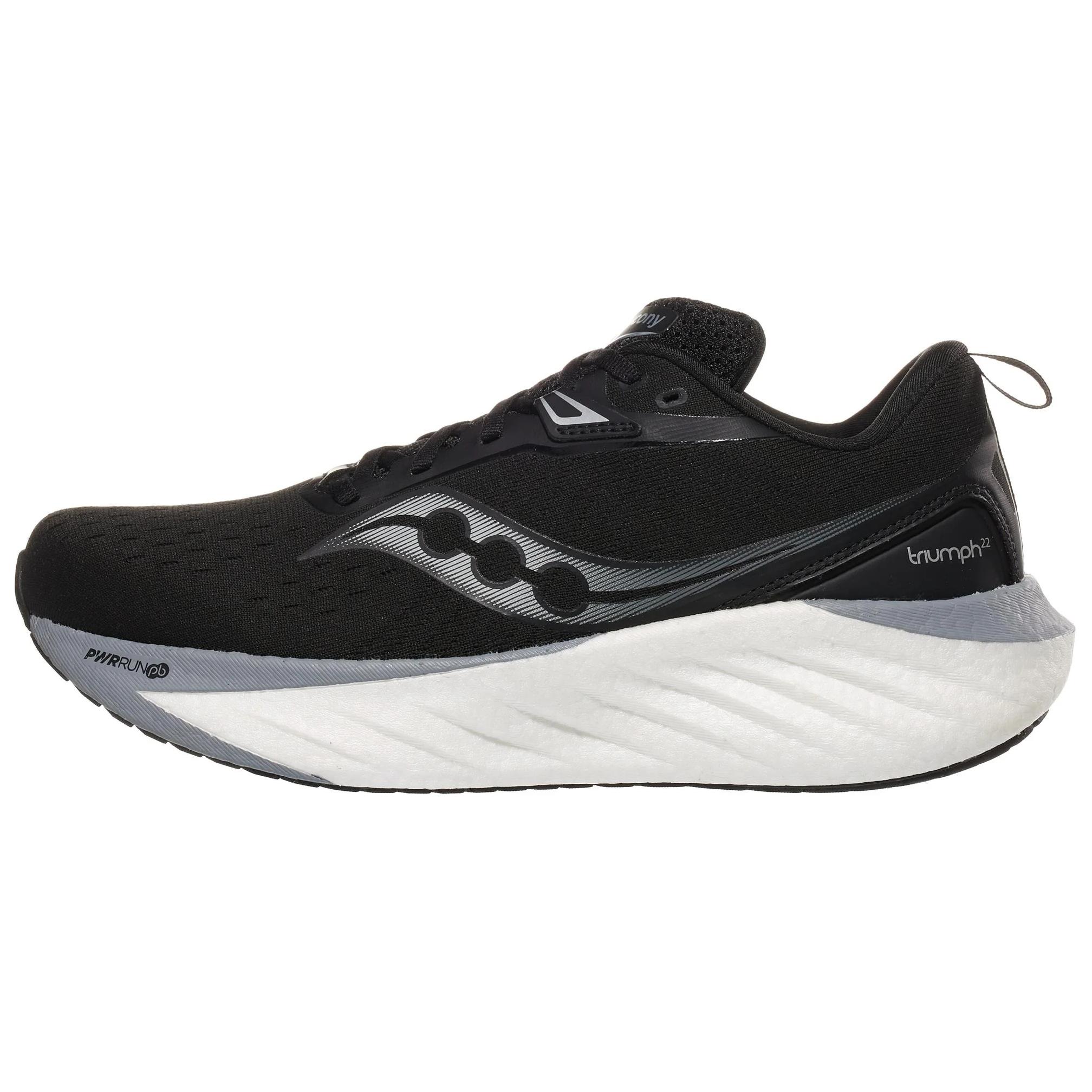 Saucony Triumph 22 Running Shoes Black/Grey - Comfortable, Versatile Trainer S20964-200