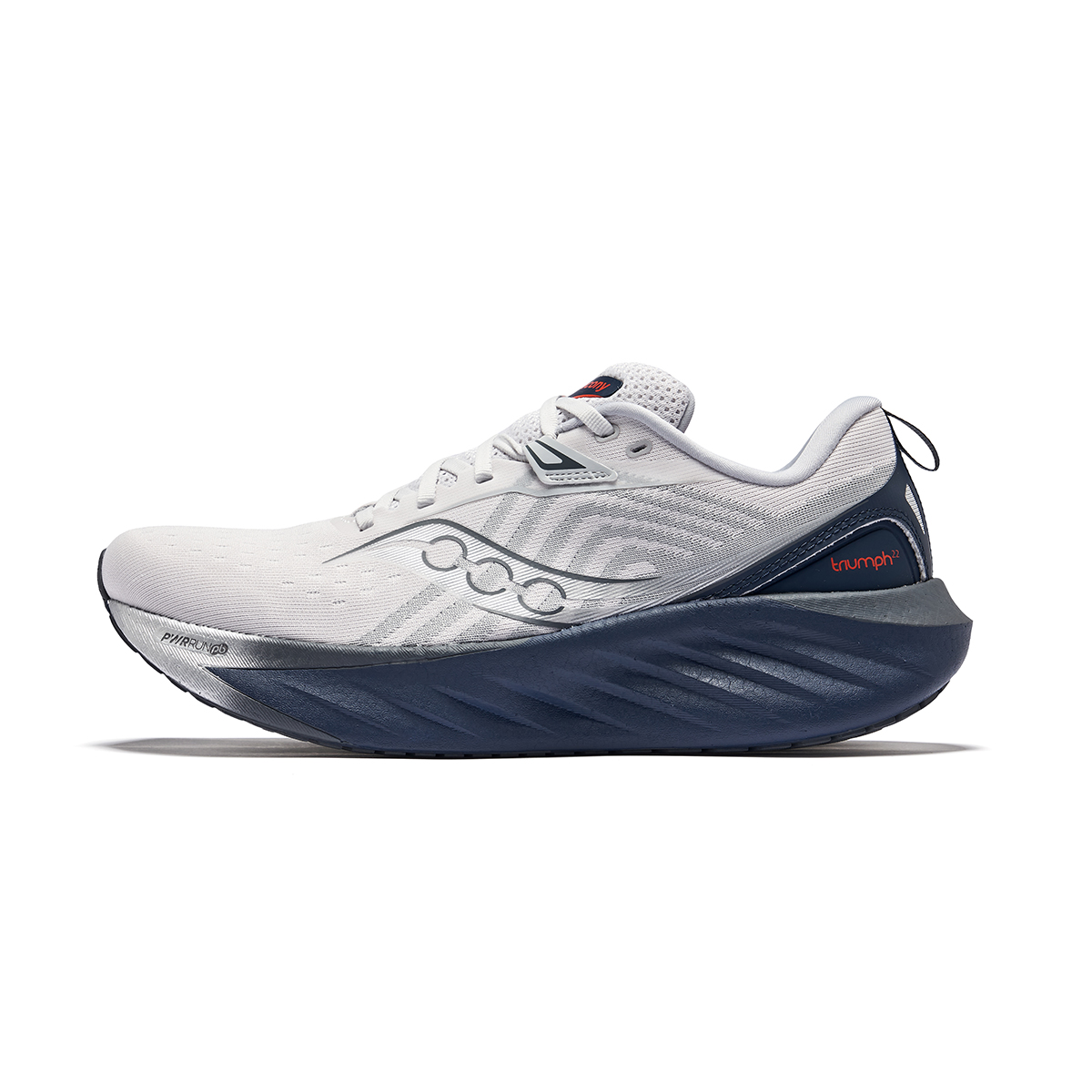 Saucony Triumph 22 Running Shoes White/Navy - Premium Cushion Long Distance. S20964-218