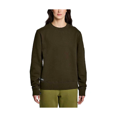Saucony Unisex Embroidered Logo Crewneck Pullover Sweatshirt Army Green SAU800048-UBA3