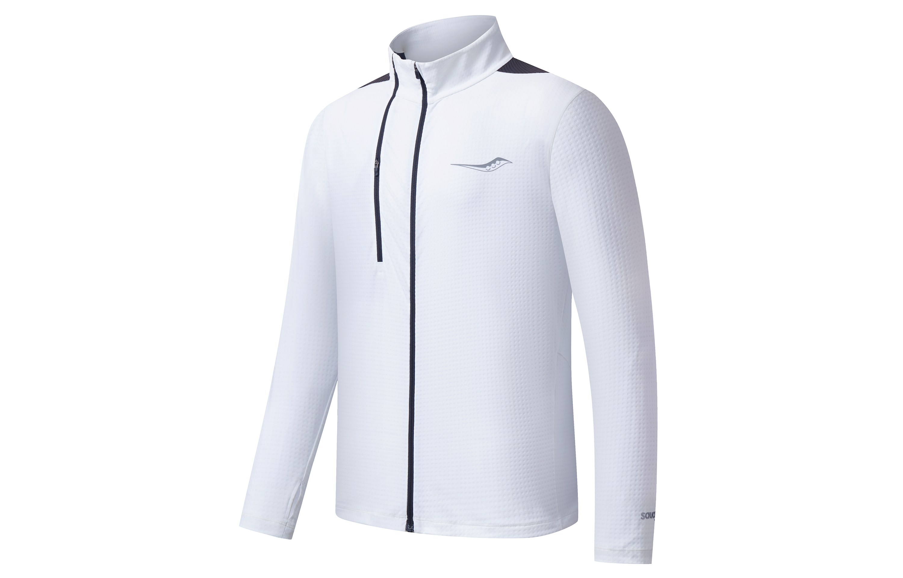 Saucony White Breathable Running Jacket with Logo Print SC2230116A-WT02