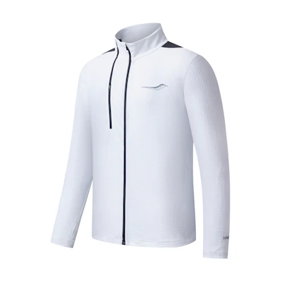 Saucony White Breathable Running Jacket with Logo Print SC2230116A-WT02