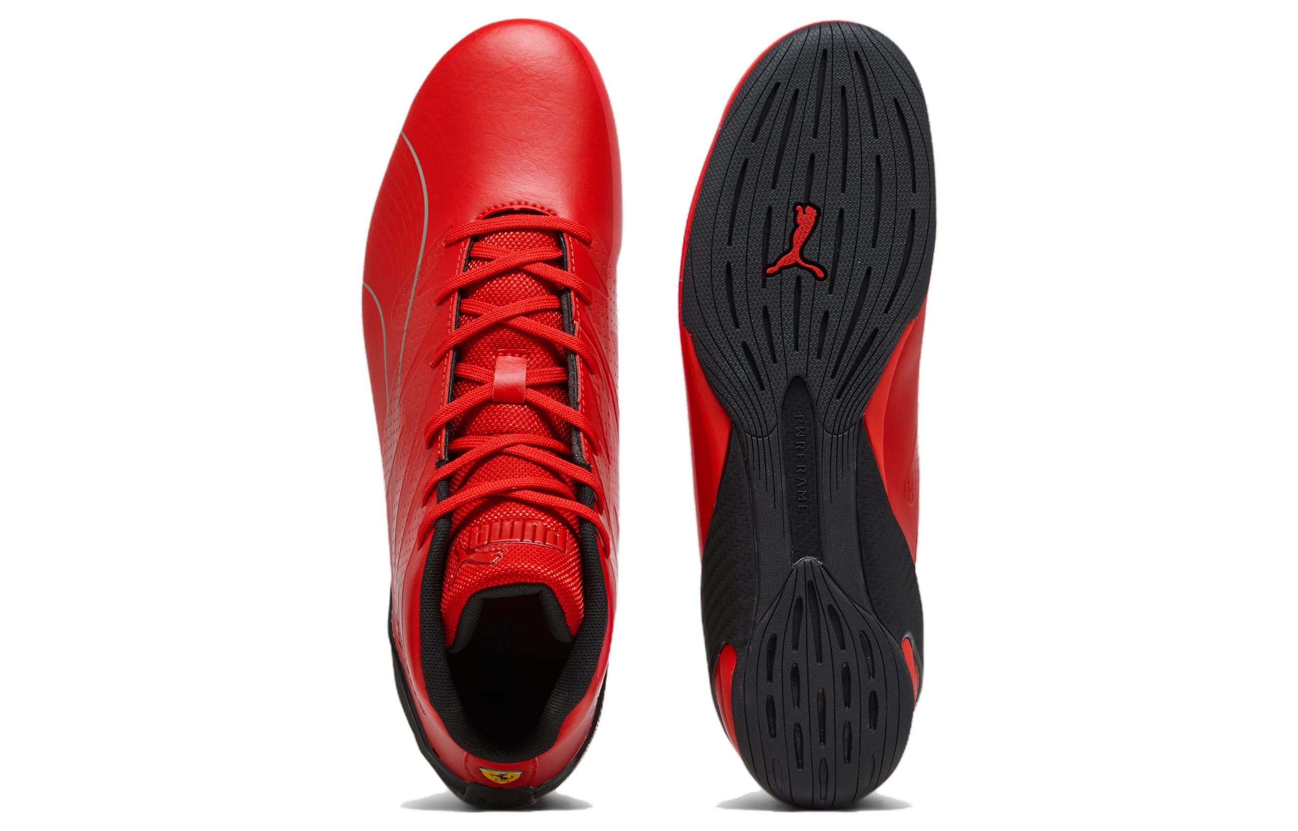 Shop PUMA Scuderia Ferrari Carbon Cat Mid 舒適賽車 舒適百搭 耐磨平衡支撐 中筒 生活休閒鞋 男款 紅色