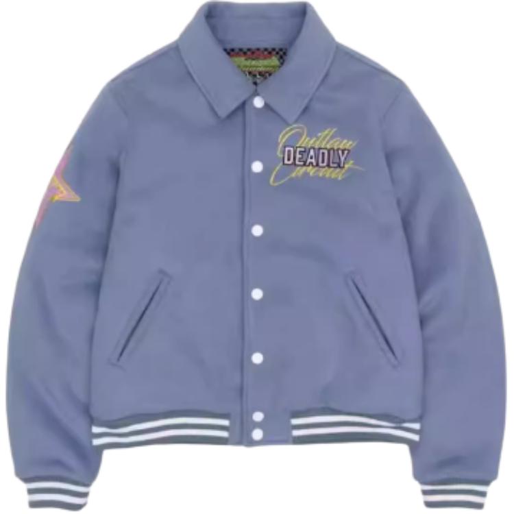 SCULPTOR Unisex Vintage Lettering Long-Sleeve Baseball Jacket VARSITYSTANDARDJACKET-BLUE