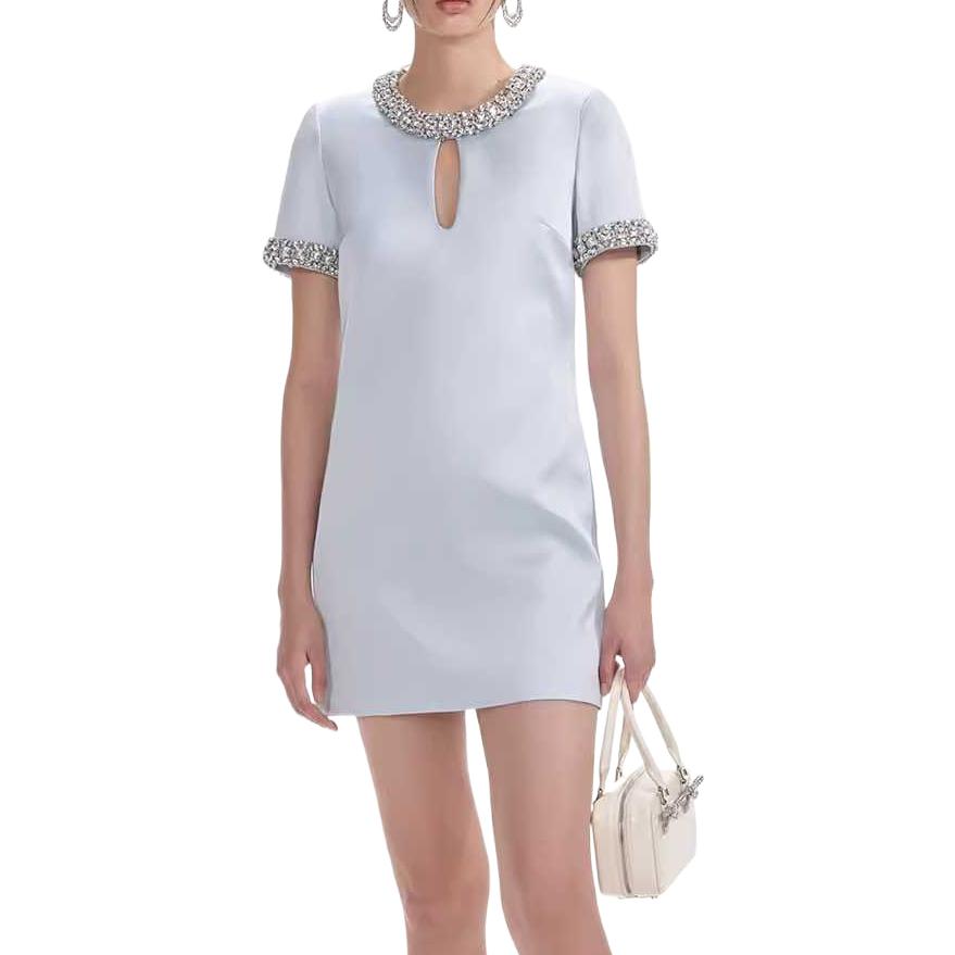 Self-Portrait  Blue Short Sleeve Comfortable Breathable Mini Dress. SWF354Y15000 圖 4