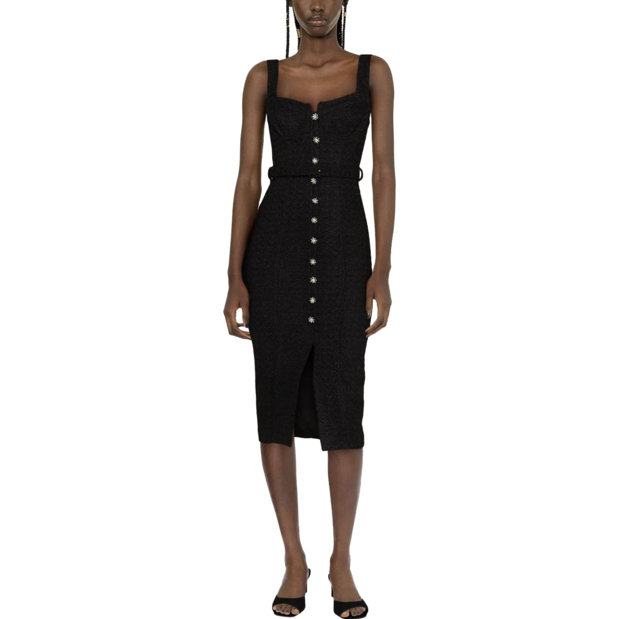 Self-Portrait Black Slim-Fit Long Spaghetti Strap Dress. AW23016MBLACK 圖 3