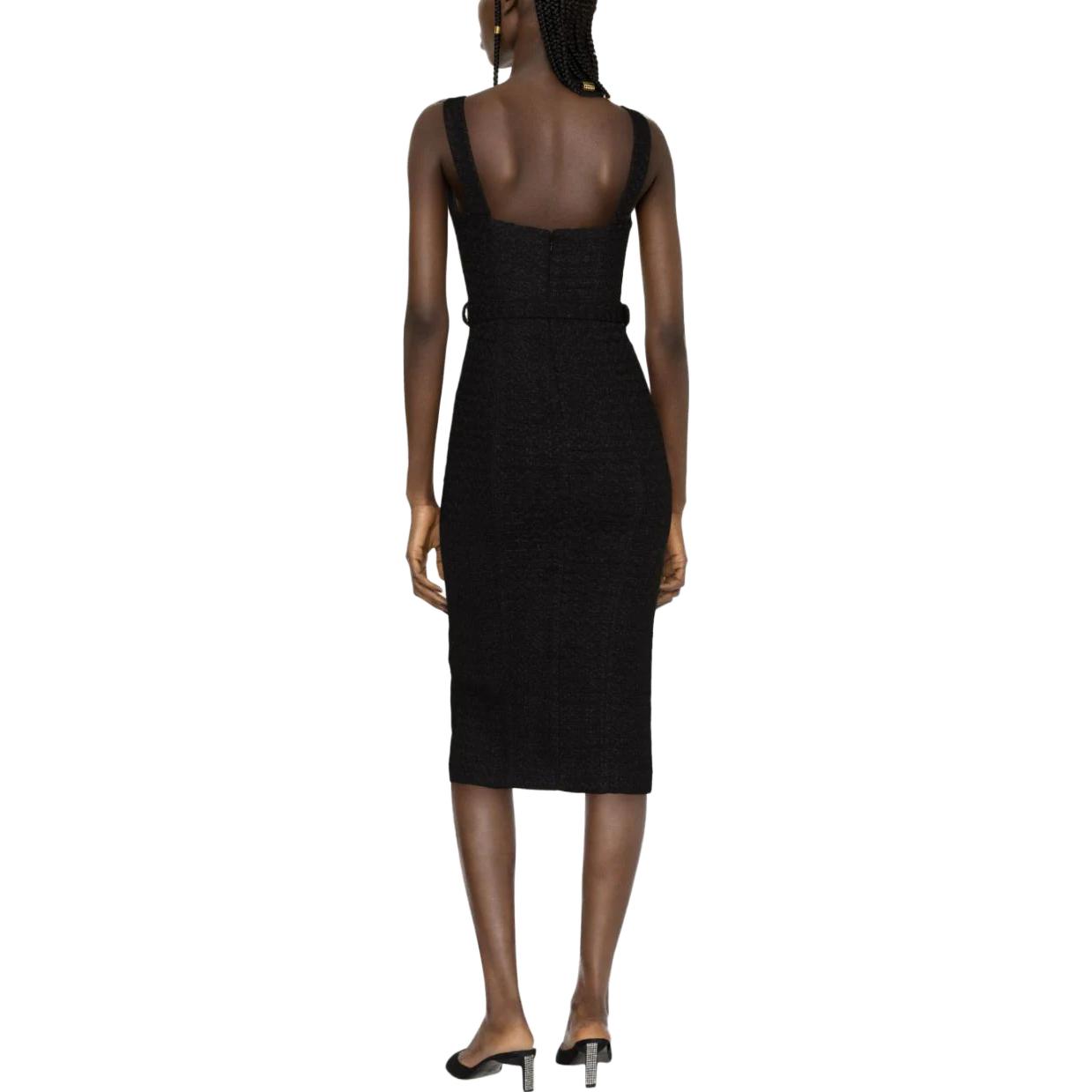 Self-Portrait Black Slim-Fit Long Spaghetti Strap Dress. AW23016MBLACK 圖 4