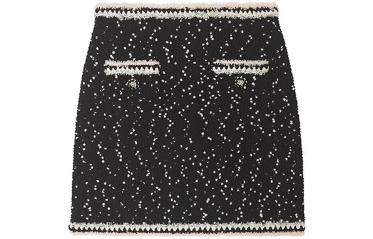 Self-Portrait Elegant Stylish High-Waist Casual Mini Skirt Black Mix. SWF344M05600