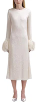 Self-Portrait Feather Long Sleeve Ivory White Dress SWF344Y22400 Self-Portrait Feather Long Sleeve Ivory White Dress SWF344Y22400