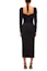 Lookbook Self-Portrait French Style Long Sleeve Split Maxi Dress Black. SWF323Y04600