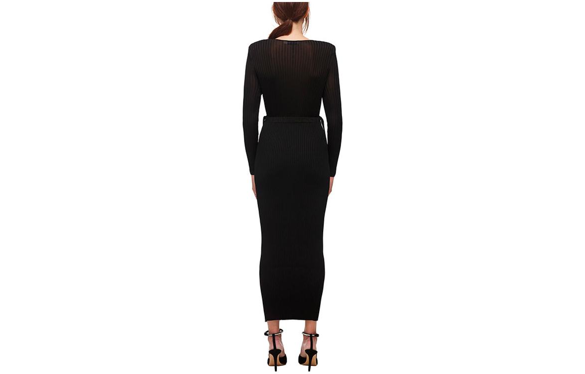 Self-Portrait FW21 Black Knitted Side Slit Long Sleeve Midi Dress. SWF322M06200 圖 3