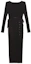Shop Self-Portrait FW21 Black Knitted Side Slit Long Sleeve Midi Dress. SWF322M06200